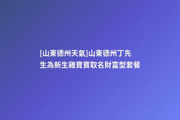 [山東德州天氣]山東德州丁先生為新生雞寶寶取名財富型套餐-第1張-公司起名-玄機派